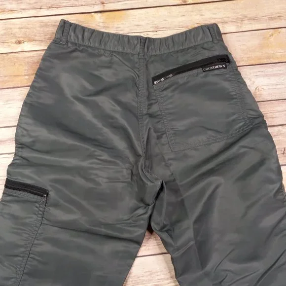 Vintage Bugle Boy 29M Countdown Parachute Pants Gray With Black Zippers - Picture 11 of 12